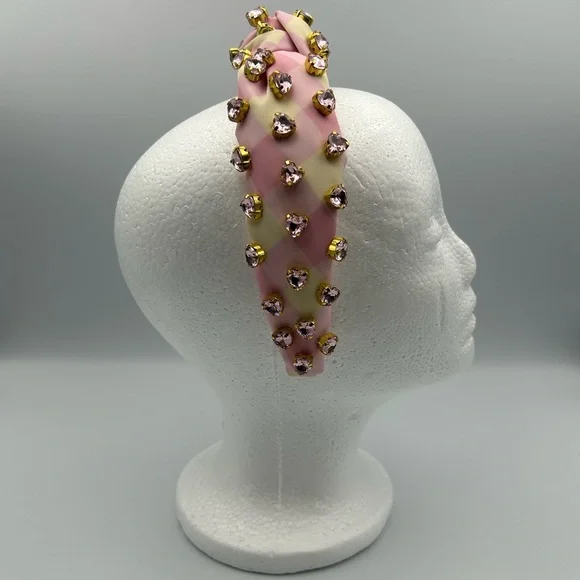 Lele Sadoughi X Stoney Clover Lane Watermelon Heart Crystal Knotted Headband - Picture 10 of 16